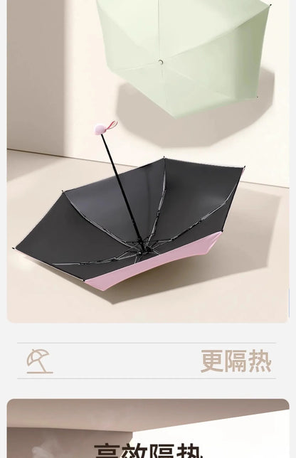 Faltbarer Mini Regenschirm mit schwarzer Gummilegierung