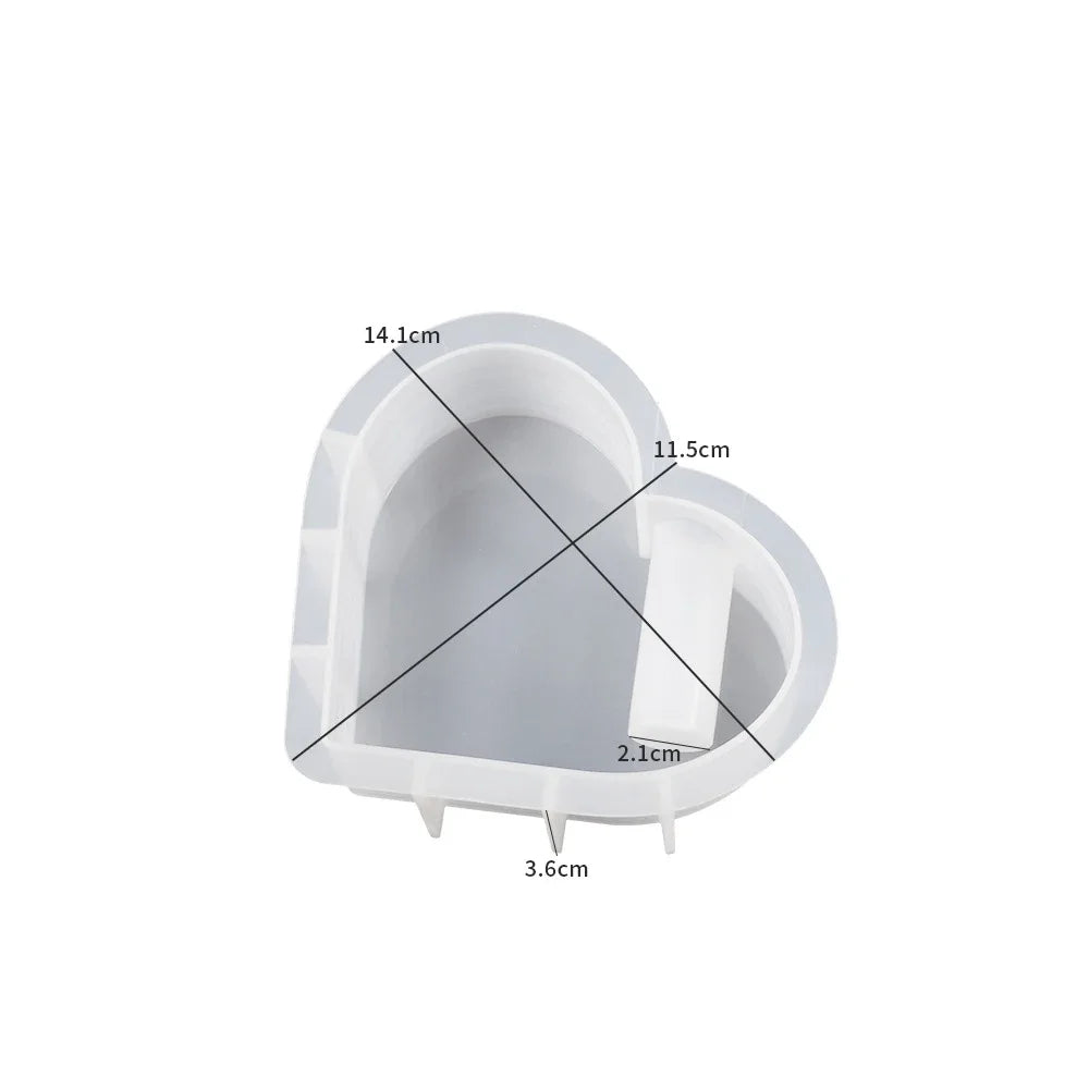 Herz-Kerzenständer Silikonform
