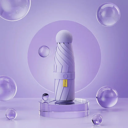 Faltbarer Mini Regenschirm mit schwarzer Gummilegierung