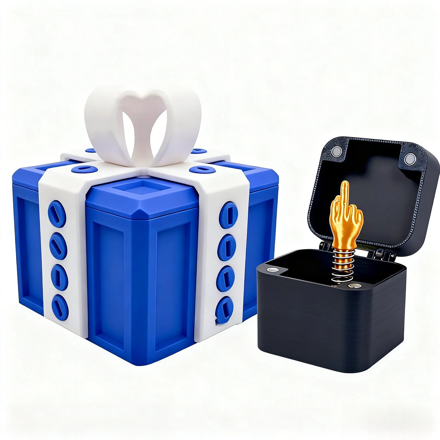 Auffällige Geschenkbox optional mit  Mittelfinger bestellbar