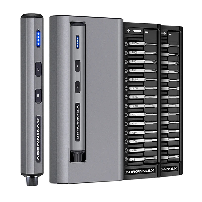 Mini Elektroschrauber Set 28 in 1 Magnetische Präzisionsbits Wiederaufladbarer Akkuschrauber