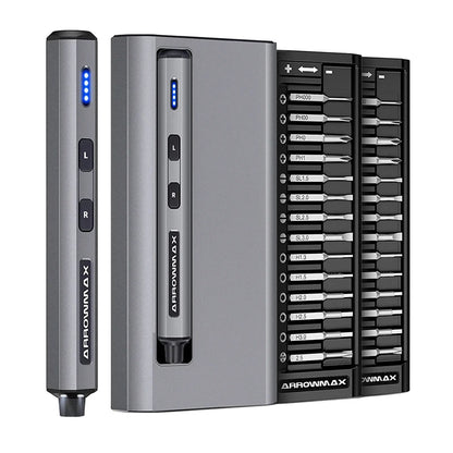 Mini Elektroschrauber Set 28 in 1 Magnetische Präzisionsbits Wiederaufladbarer Akkuschrauber