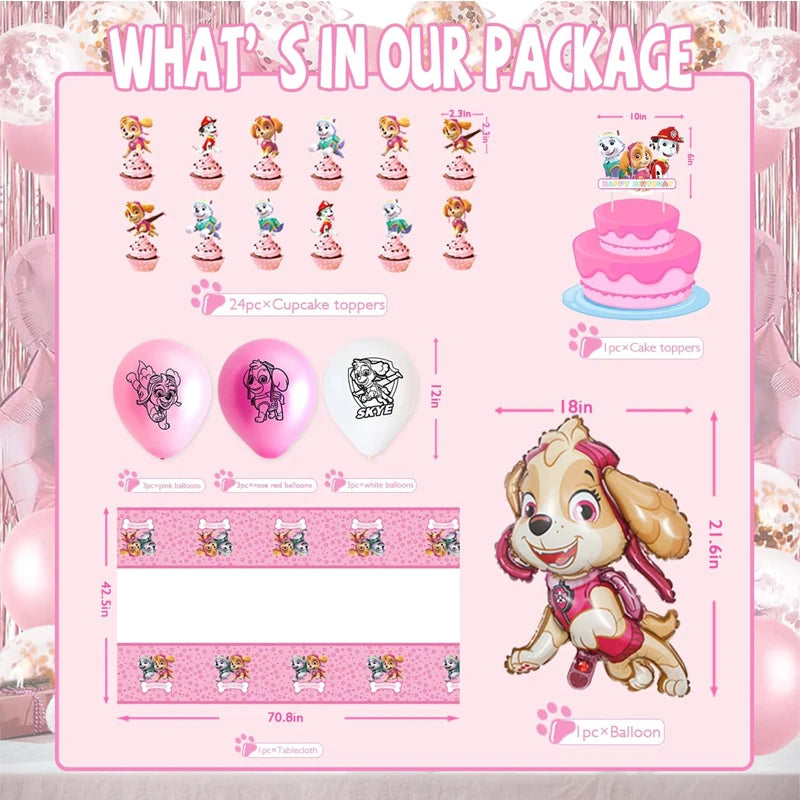 Paw Patrol Skye Geburtstag Dekoration Rosa