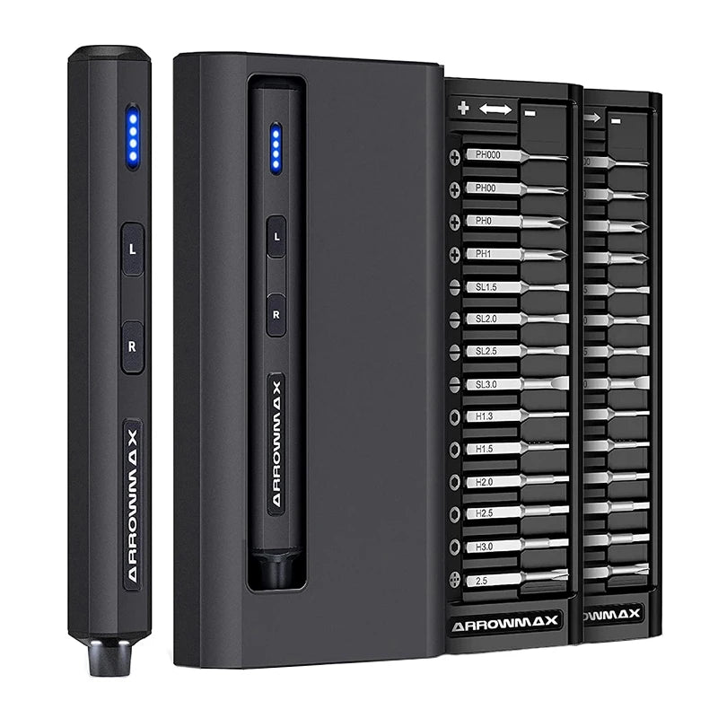 Mini Elektroschrauber Set 28 in 1 Magnetische Präzisionsbits Wiederaufladbarer Akkuschrauber