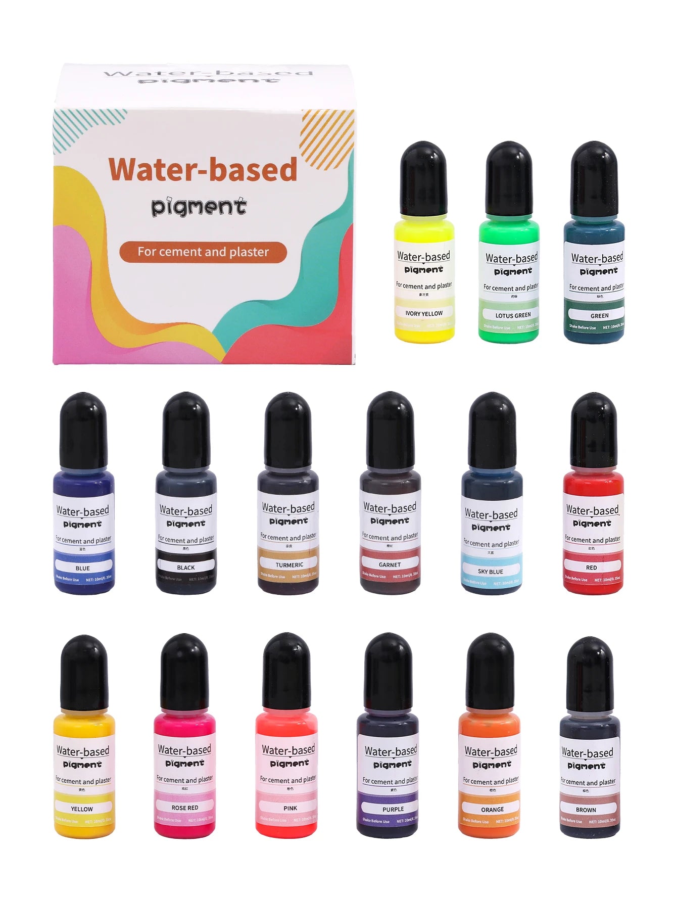 Wasser-basierte Farben zum einfärben des Gießpulvers