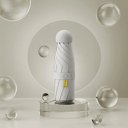 Faltbarer Mini Regenschirm mit schwarzer Gummilegierung